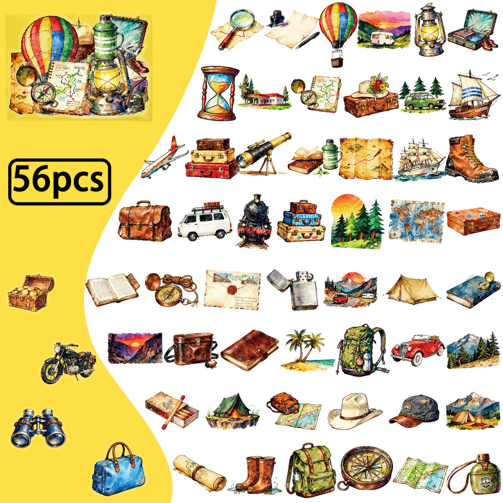 Outdoor Adventure Store - 56 Adesivi PET per Viaggi e