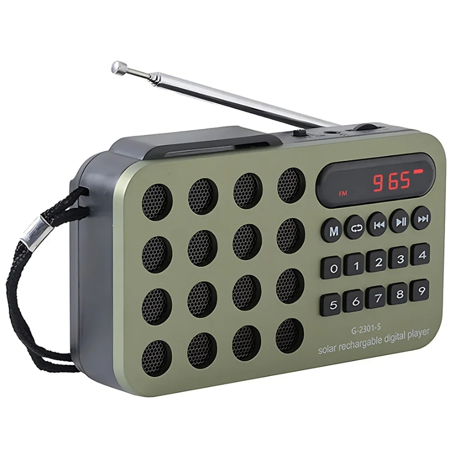 Emergency Radio Solar - Mini radio FM tascabile portatile con