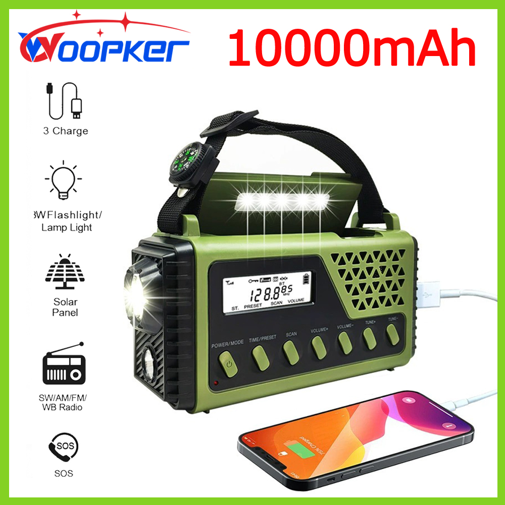 Emergency Radio Solar - Woopker Radio SY-1199 10000mAh Multifunzionale FM