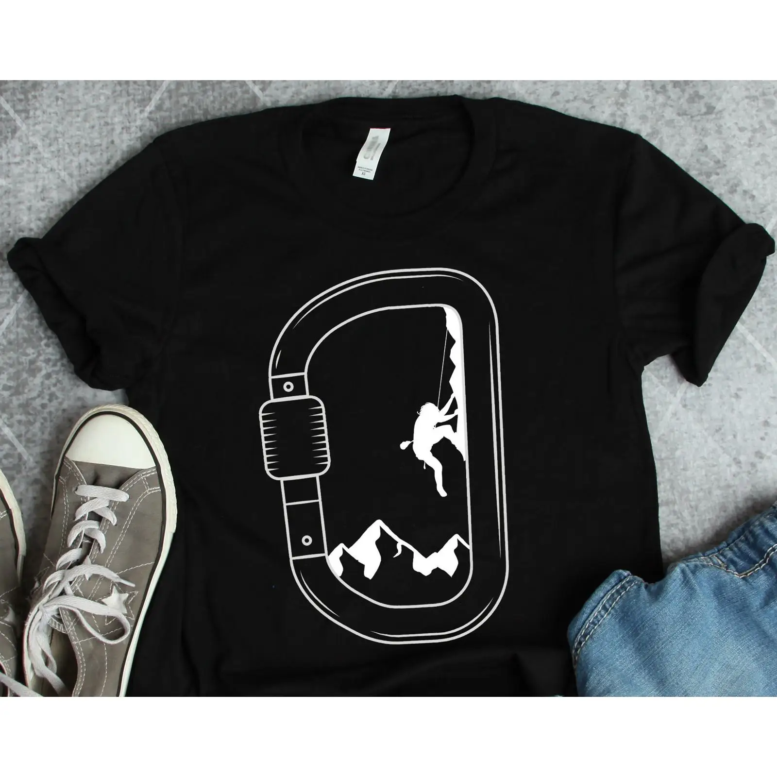 Outdoor Adventure Enthusiast - T-shirt da Arrampicata con Moschettone, per