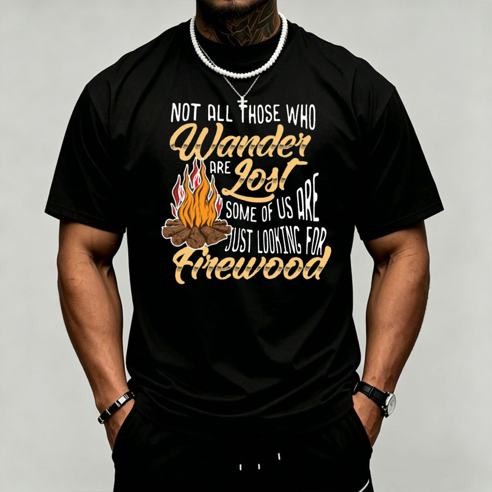Outdoor Adventure Quotes Short - T-shirt da uomo con grafica Amping