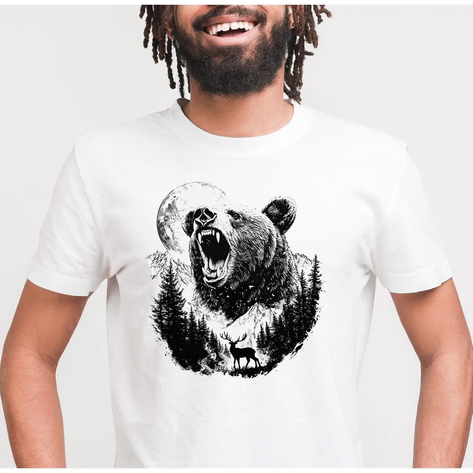 Outdoor Adventure Enthusiast - T-shirt Orso Cervo Natura Avventura Outdoor