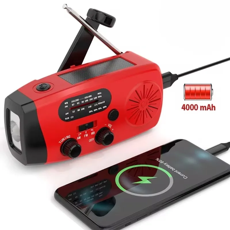 Emergency Radio Solar - Torcia di emergenza esterna portatile multifunzionale