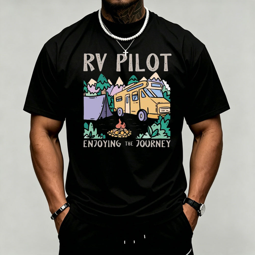 Outdoor Adventure Quotes Short - T-shirt da uomo con stampa grafica