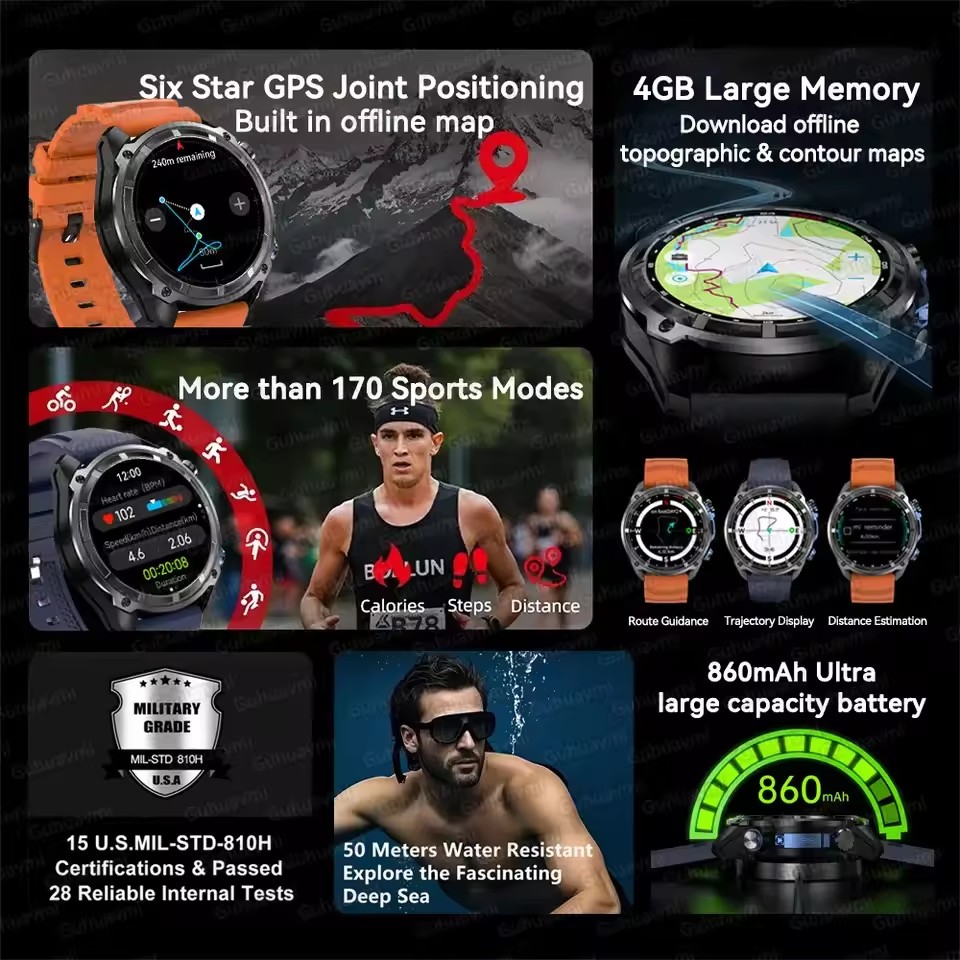 New Adventure GPS Men Smart Wa - Outdoor Adventure Hours recensione e prezzo